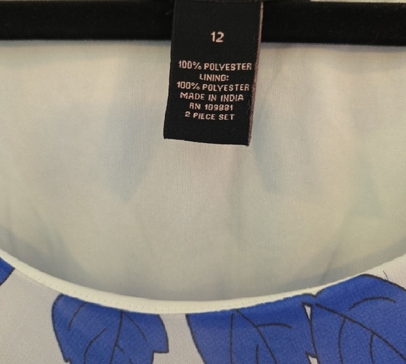 Bobbie Bee Midi Flapper Style Hem Dress Blue And White Size 12 - Picture 2 of 12